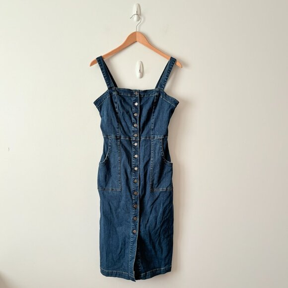 Aritzia Denim Forum Jaclyn Dress Button Front Denim Size 6 - Picture 3 of 7